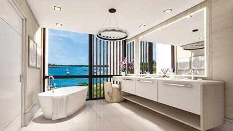 Forte Luxe Residence Master Bathroom Rendering